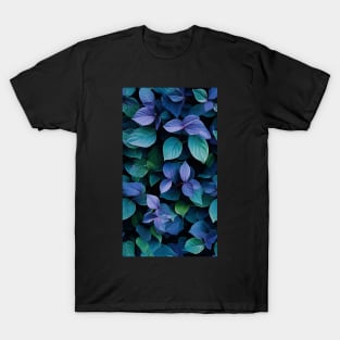 Beautiful leaves in cool green, blue and purple hues ! T-Shirt